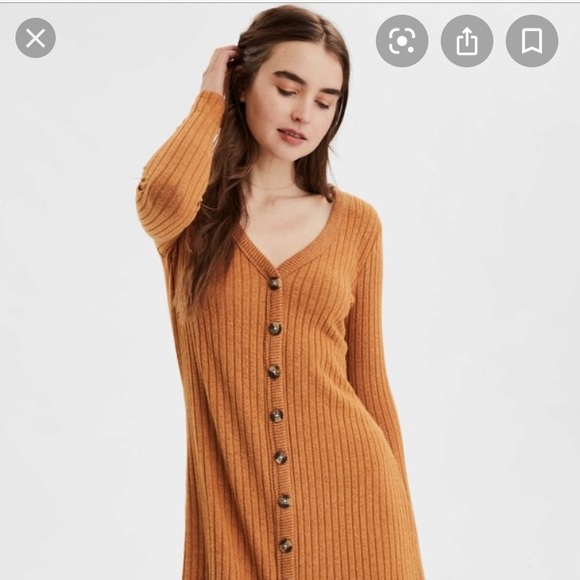 American Eagle Outfitters Dresses & Skirts - AE Plush Long Sleeve Button Front NWT